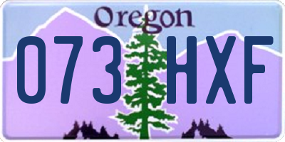 OR license plate 073HXF