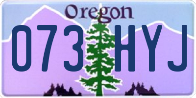 OR license plate 073HYJ