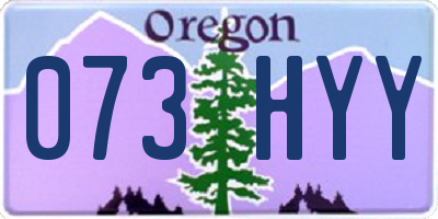 OR license plate 073HYY