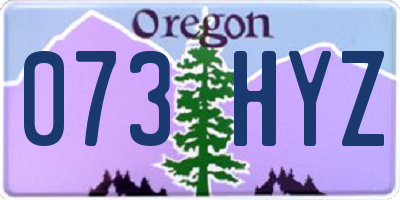OR license plate 073HYZ