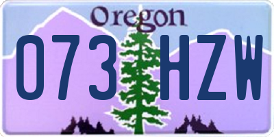 OR license plate 073HZW
