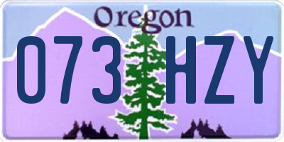 OR license plate 073HZY