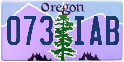 OR license plate 073IAB