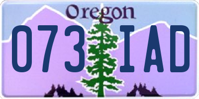OR license plate 073IAD