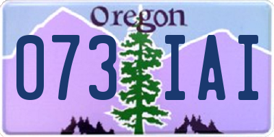 OR license plate 073IAI