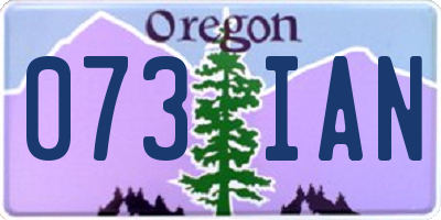 OR license plate 073IAN