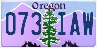 OR license plate 073IAW