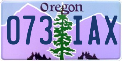 OR license plate 073IAX
