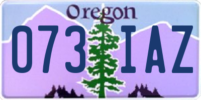 OR license plate 073IAZ