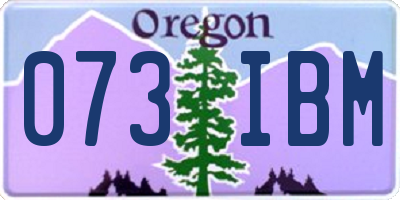 OR license plate 073IBM