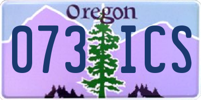 OR license plate 073ICS