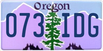 OR license plate 073IDG