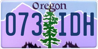 OR license plate 073IDH