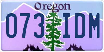 OR license plate 073IDM