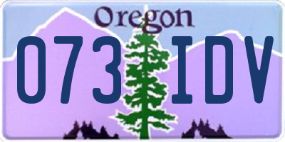 OR license plate 073IDV