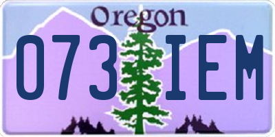 OR license plate 073IEM