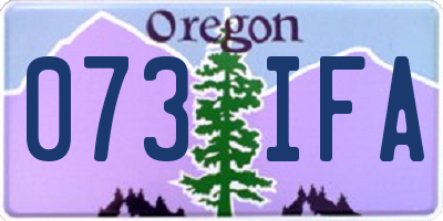 OR license plate 073IFA