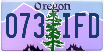 OR license plate 073IFD