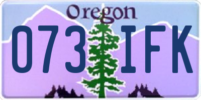 OR license plate 073IFK