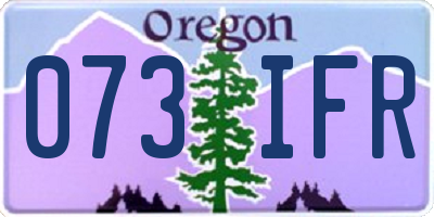 OR license plate 073IFR