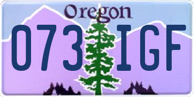OR license plate 073IGF