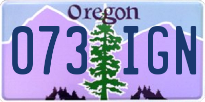 OR license plate 073IGN