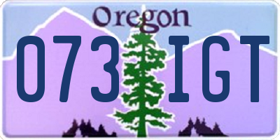 OR license plate 073IGT