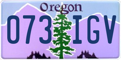 OR license plate 073IGV