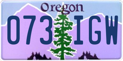 OR license plate 073IGW