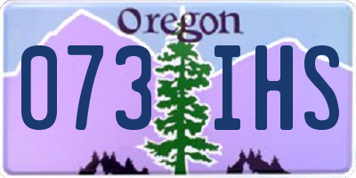 OR license plate 073IHS