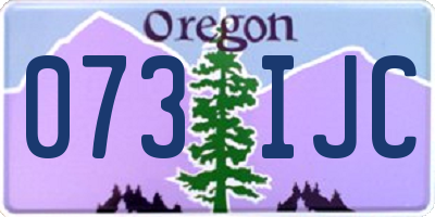 OR license plate 073IJC
