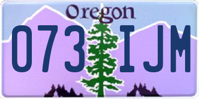 OR license plate 073IJM