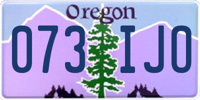 OR license plate 073IJO
