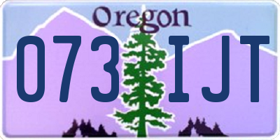 OR license plate 073IJT