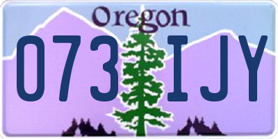 OR license plate 073IJY