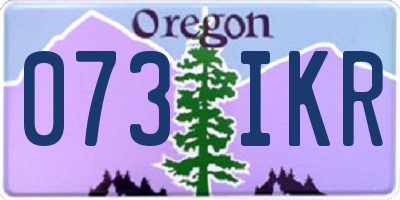 OR license plate 073IKR