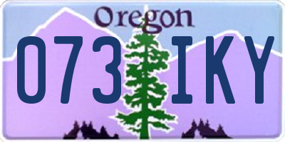 OR license plate 073IKY