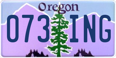 OR license plate 073ING