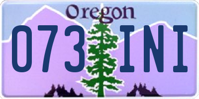 OR license plate 073INI
