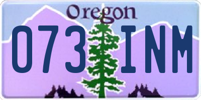 OR license plate 073INM
