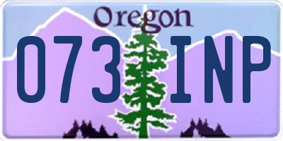 OR license plate 073INP