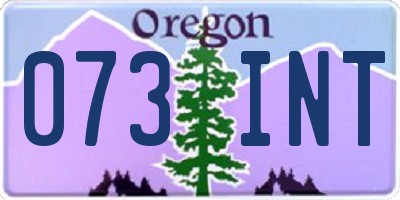 OR license plate 073INT
