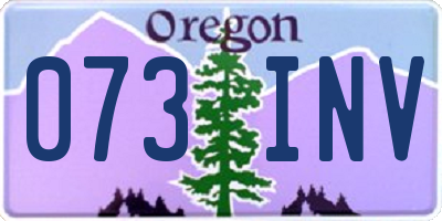 OR license plate 073INV
