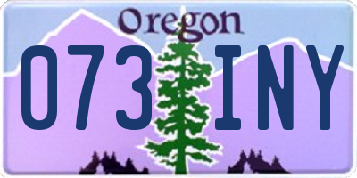 OR license plate 073INY