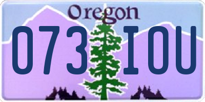 OR license plate 073IOU