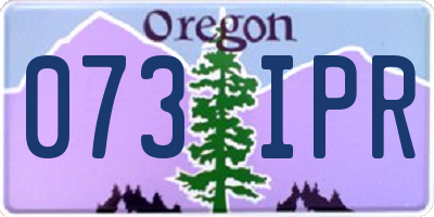 OR license plate 073IPR