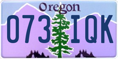 OR license plate 073IQK
