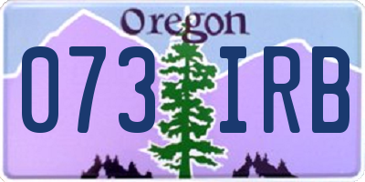 OR license plate 073IRB