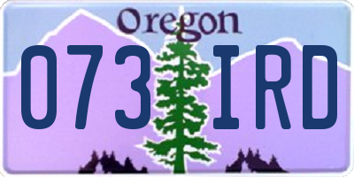 OR license plate 073IRD