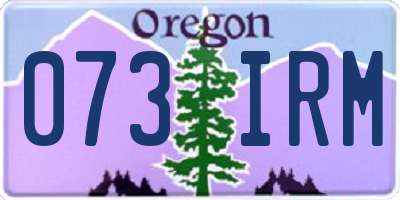 OR license plate 073IRM